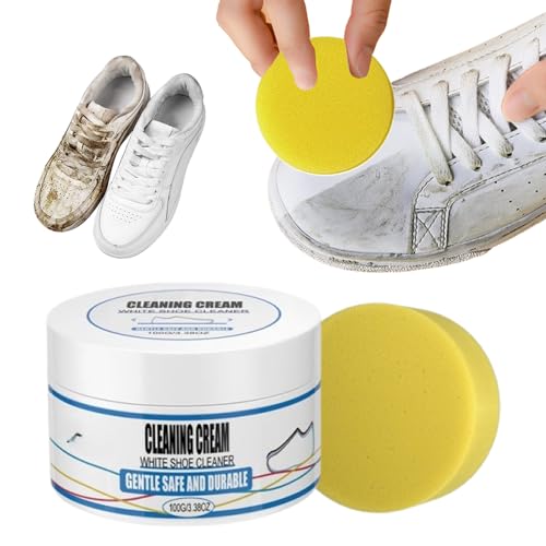 ComedyKing White Shoe Cleaning Cream, Reinigungscreme Weiße Schuhe Reinigungscreme Multi-Functional Cleaning für Weiße Schuhe White Shoe Cleaner Professional Sneaker Cleaner (1 PCS)
